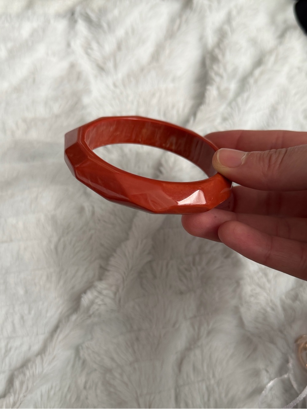 Free People Resin Faceted Red Bangle Bracelet